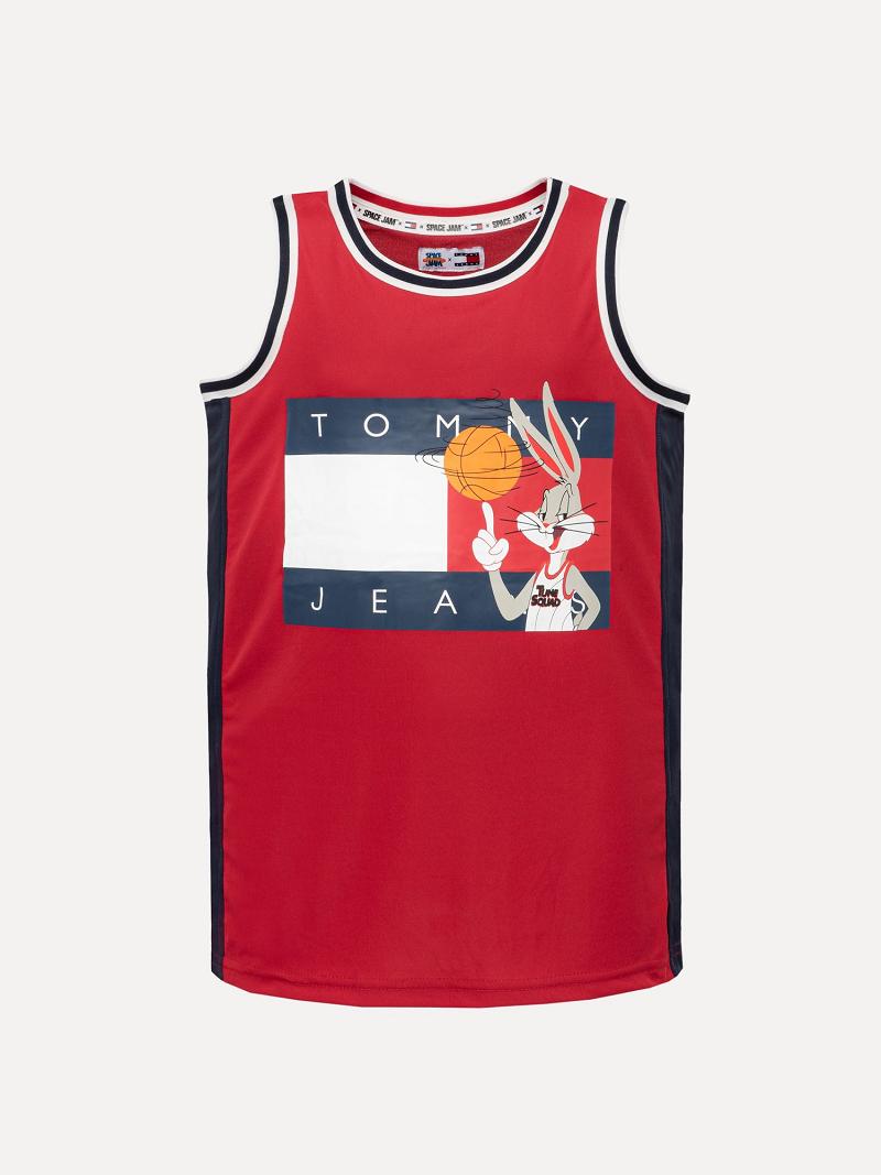 Fiú Tommy Hilfiger SPACE JAM:LEGACY X BUGS BUNNY TM Póló Piros | HU 2291XYU